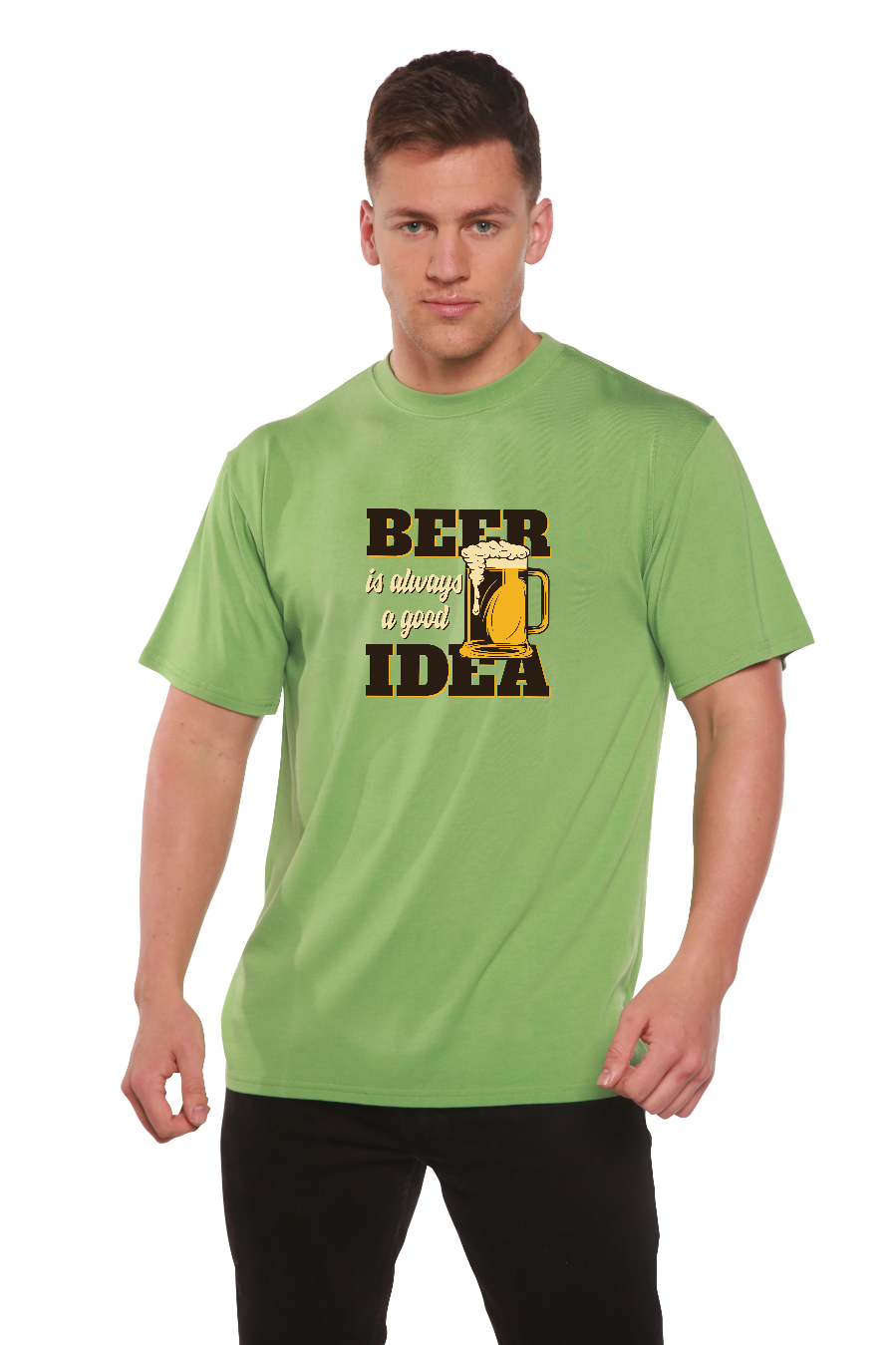 Beer Idea Men's Bamboo Viscose/Organic Cotton Short Sleeve Graphic T-Shirt - The7Letter