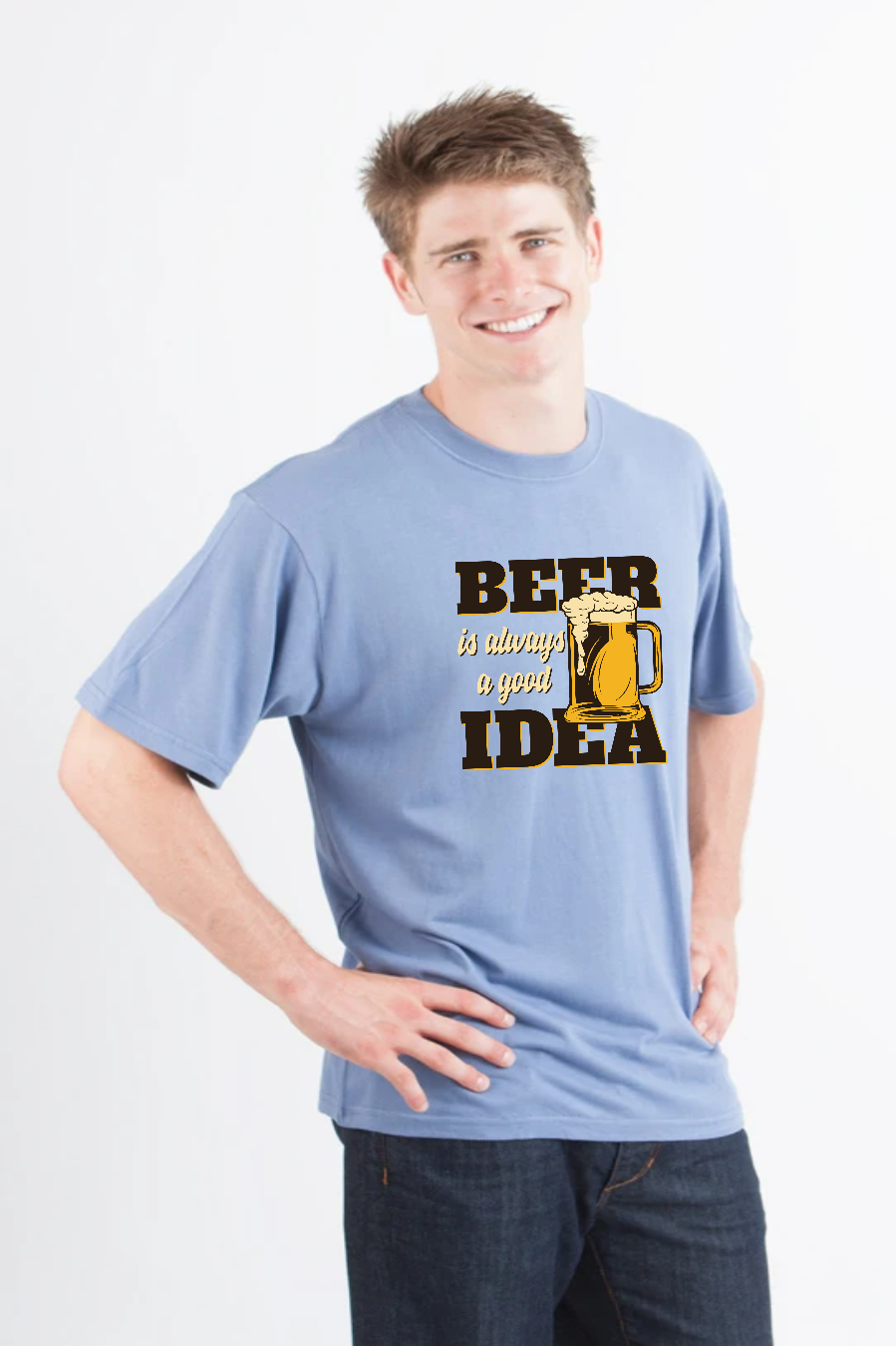 Beer Idea Men's Bamboo Viscose/Organic Cotton Short Sleeve Graphic T-Shirt - The7Letter