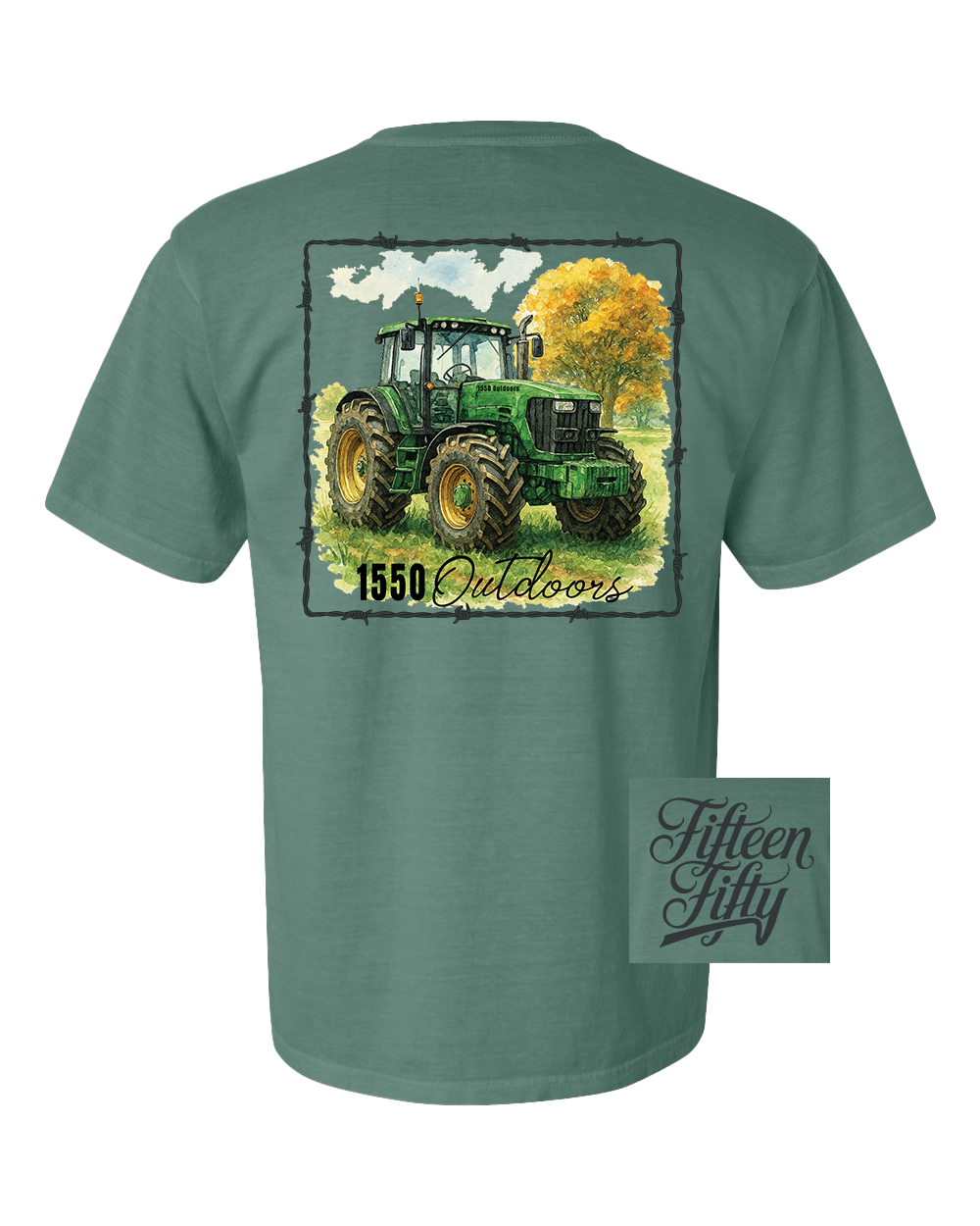 Big Green Tractor T-Shirt mit Brusttasche