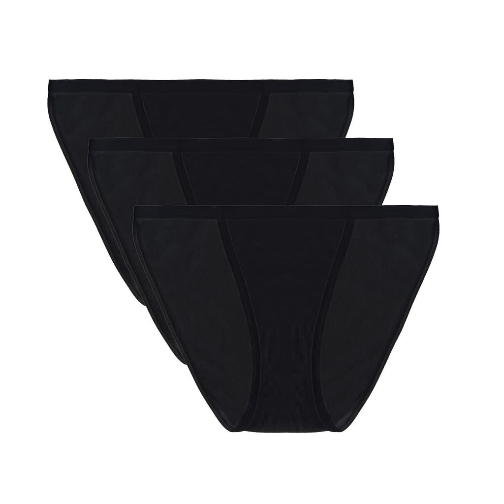 Women's Bamboo/Cotton Bikini Style Underwear Black Color - 3-pack - The7Letter