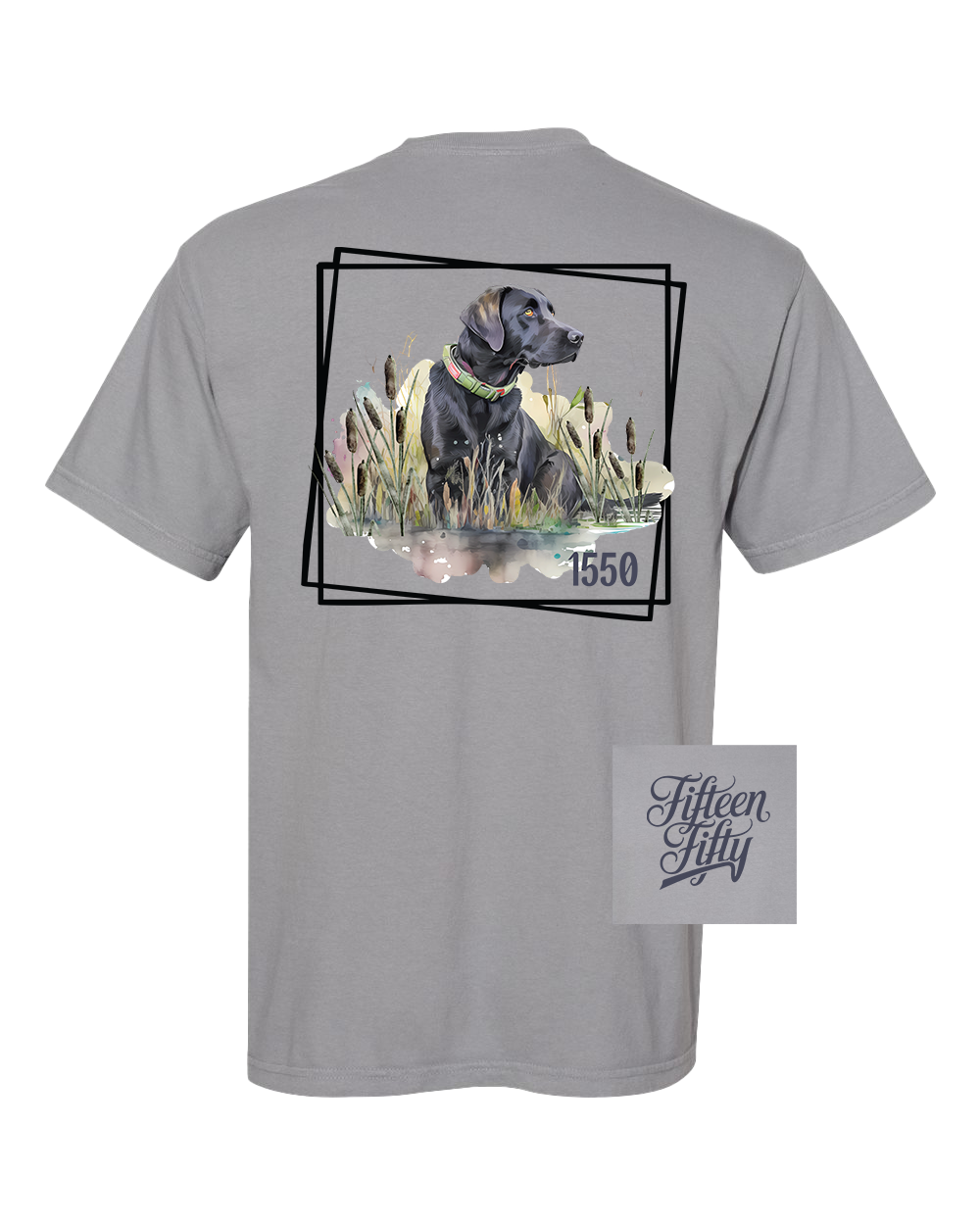 Schwarzes Labrador T-Shirt mit Brusttasche