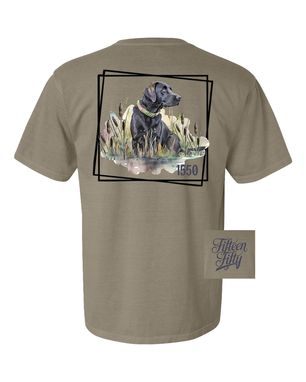 Schwarzes Labrador T-Shirt mit Brusttasche