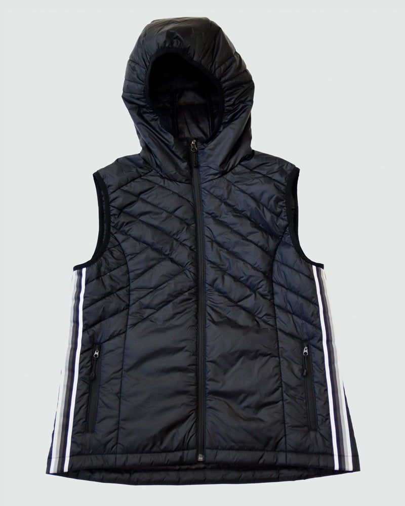 Powerstripe Eco-Friendly Down Hooded Vest - The7Letter