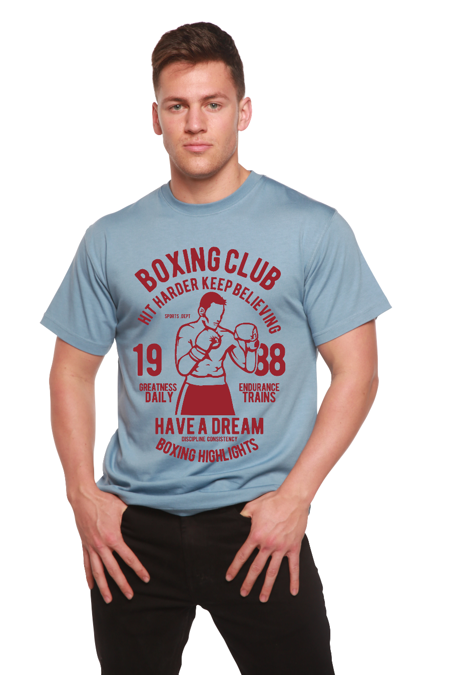 Boxing Club Men's Bamboo Viscose/Organic Cotton Short Sleeve Graphic T-Shirt - The7Letter