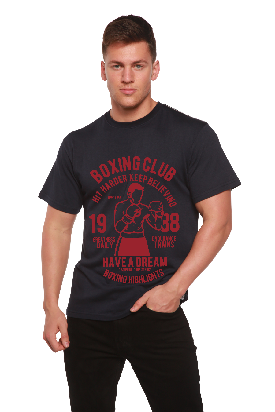 Boxing Club Men's Bamboo Viscose/Organic Cotton Short Sleeve Graphic T-Shirt - The7Letter