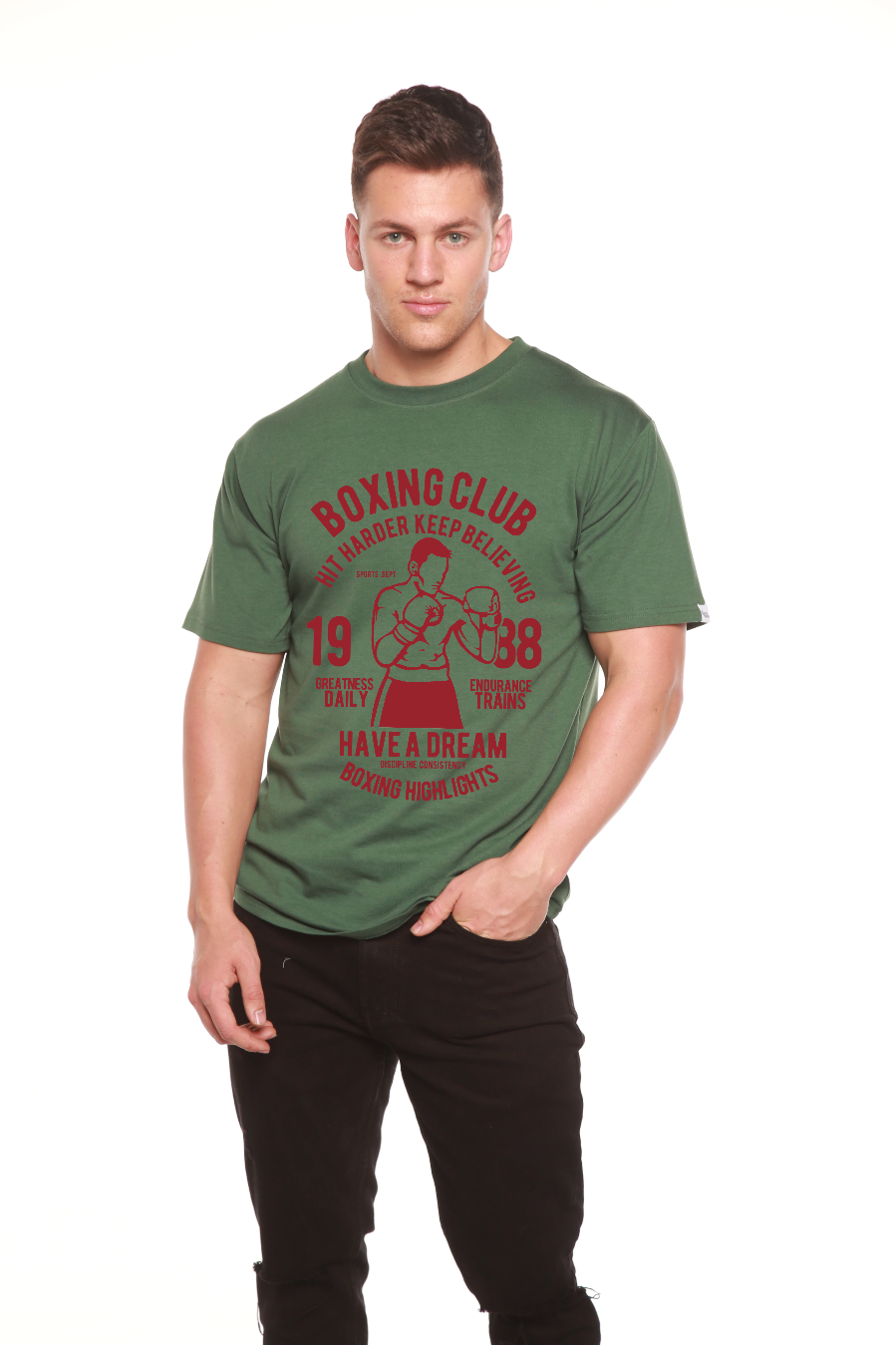 Boxing Club Men's Bamboo Viscose/Organic Cotton Short Sleeve Graphic T-Shirt - The7Letter