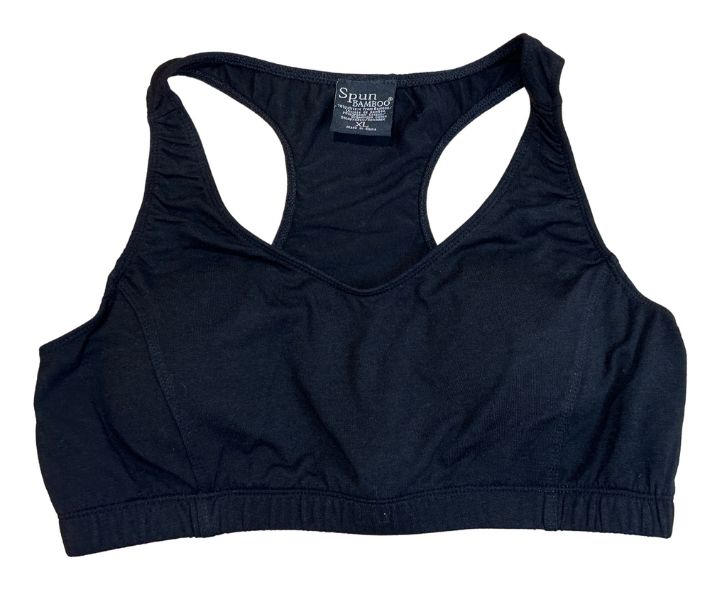 New Women's Bamboo Padded Sports Bra in Black - The7Letter