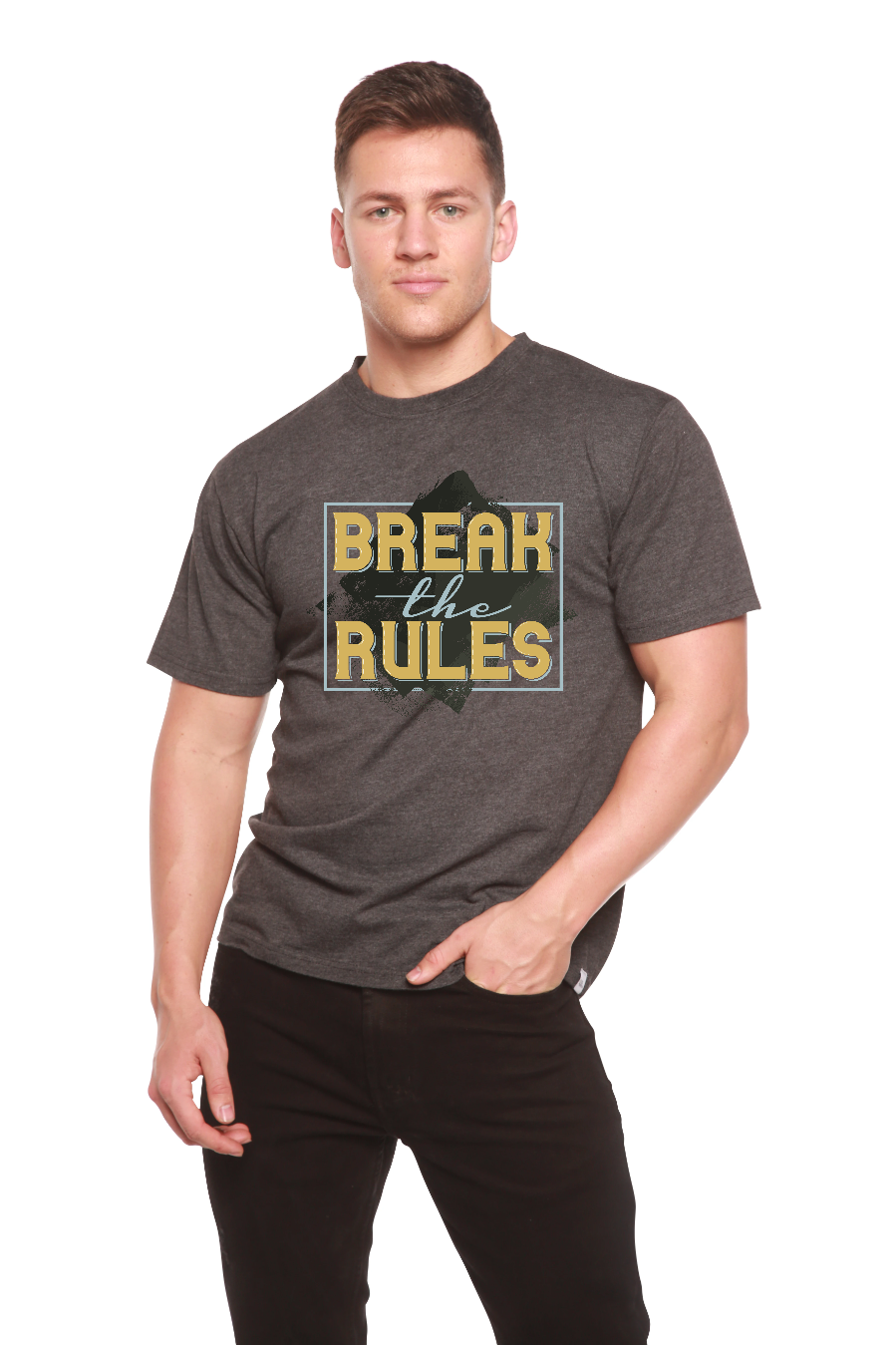 Break the Rules Men's Bamboo Viscose/Organic Cotton Short Sleeve Graphic T-Shirt - The7Letter