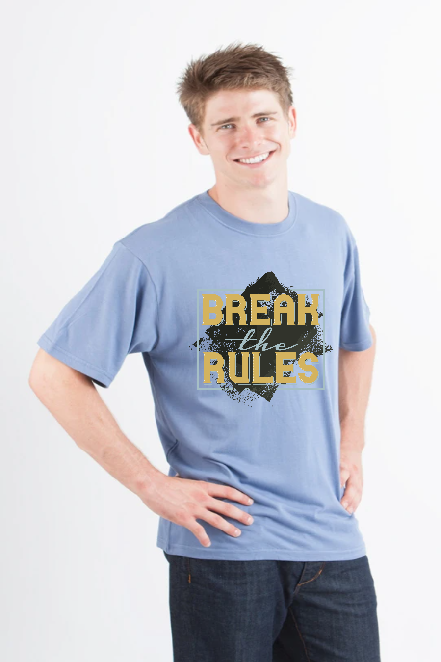 Break the Rules Men's Bamboo Viscose/Organic Cotton Short Sleeve Graphic T-Shirt - The7Letter
