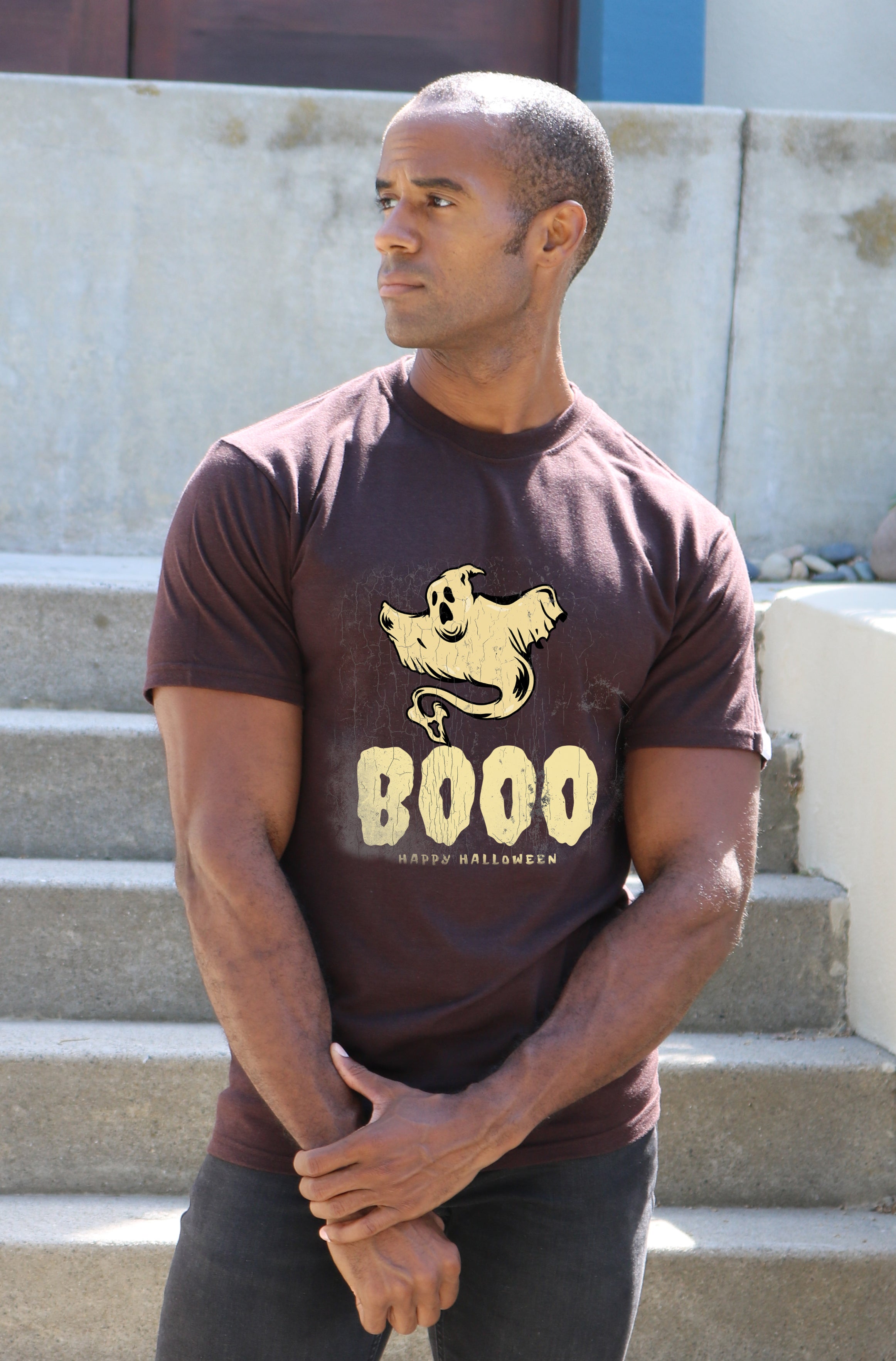 Happy Halloween Graphic Men's Bamboo Viscose/Organic Cotton Short Sleeve T-Shirt - The7Letter