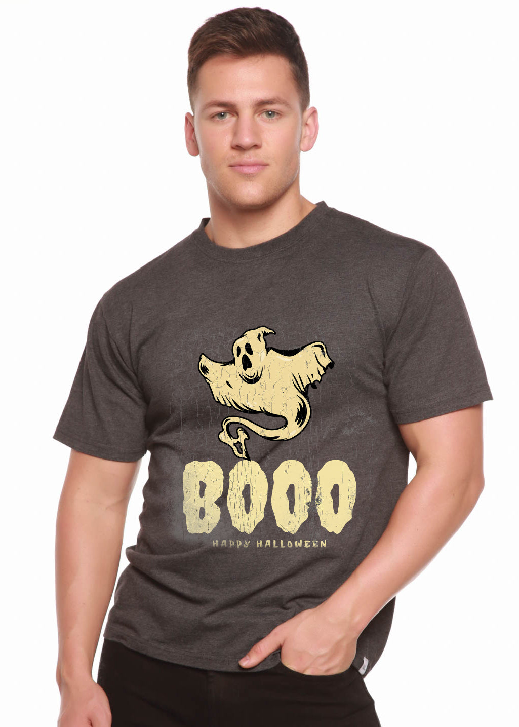 Happy Halloween Graphic Men's Bamboo Viscose/Organic Cotton Short Sleeve T-Shirt - The7Letter