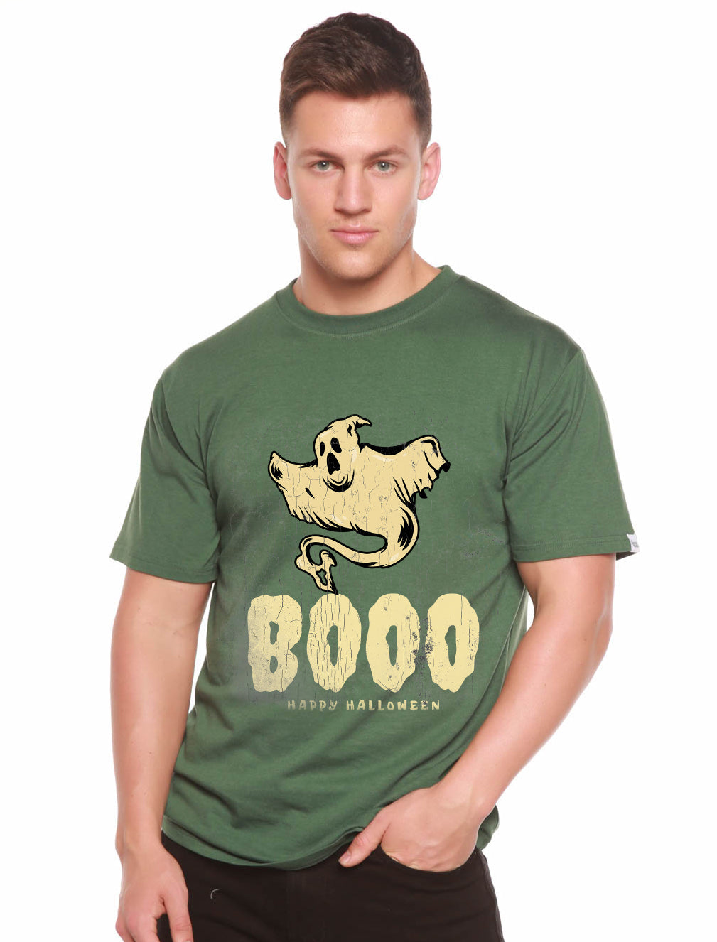 Happy Halloween Graphic Men's Bamboo Viscose/Organic Cotton Short Sleeve T-Shirt - The7Letter