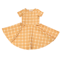 Sweetheart Twirl Dress | Organic Cotton Jersey - Buckwheat Plaid - The7Letter