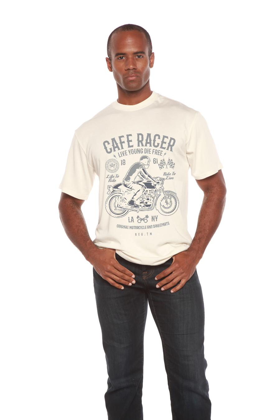 Cafe Racer Men's Bamboo Viscose/Organic Cotton Short Sleeve Graphic T-Shirt - The7Letter