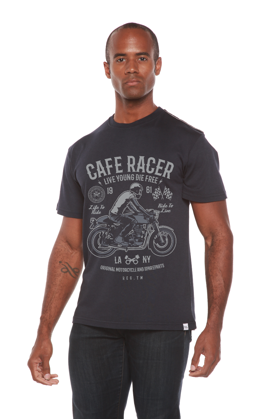 Cafe Racer Men's Bamboo Viscose/Organic Cotton Short Sleeve Graphic T-Shirt - The7Letter