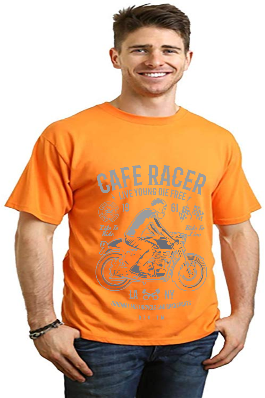Cafe Racer Men's Bamboo Viscose/Organic Cotton Short Sleeve Graphic T-Shirt - The7Letter