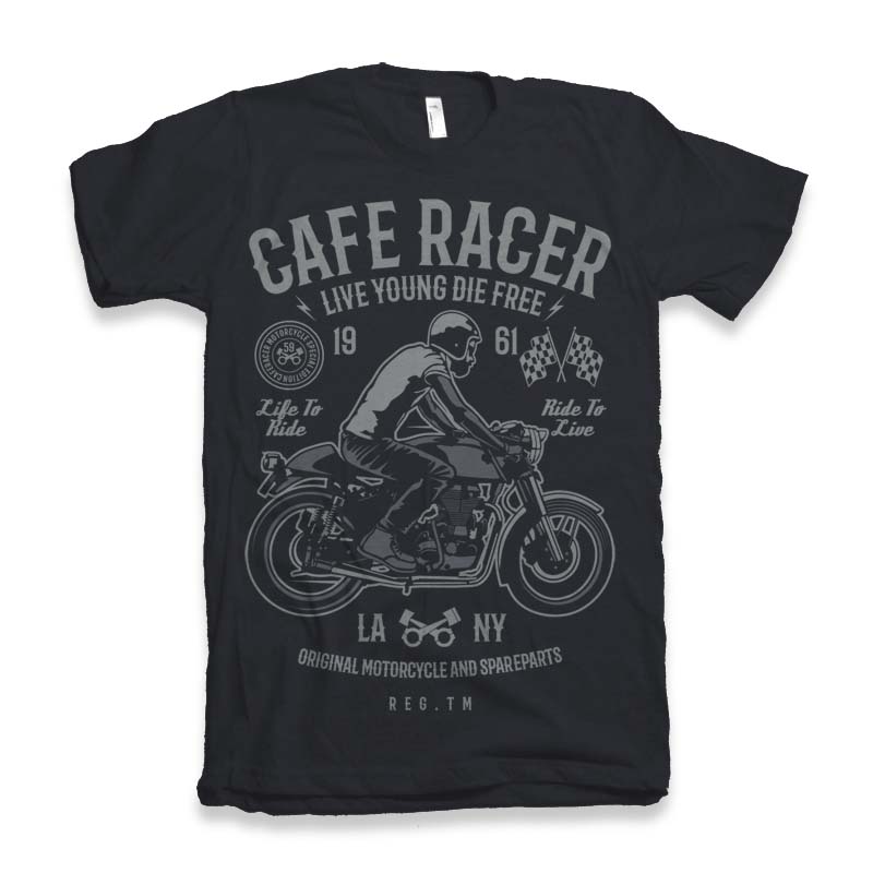 Cafe Racer Men's Bamboo Viscose/Organic Cotton Short Sleeve Graphic T-Shirt - The7Letter
