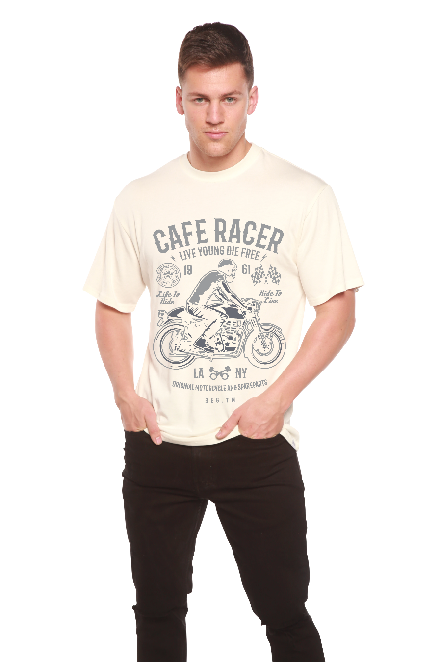 Cafe Racer Men's Bamboo Viscose/Organic Cotton Short Sleeve Graphic T-Shirt - The7Letter