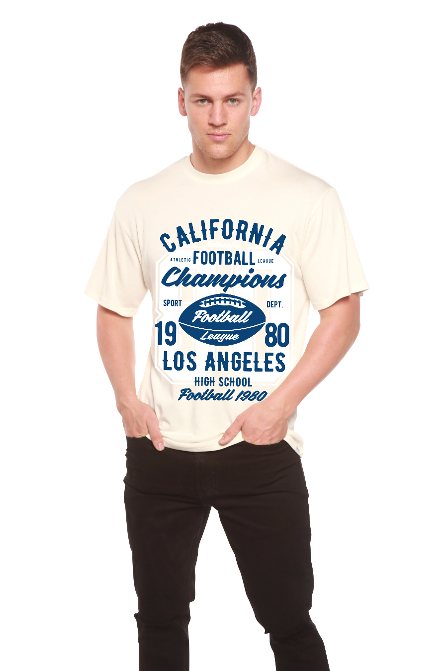 California Football Men's Bamboo Viscose/Organic Cotton Short Sleeve Graphic T-Shirt - The7Letter