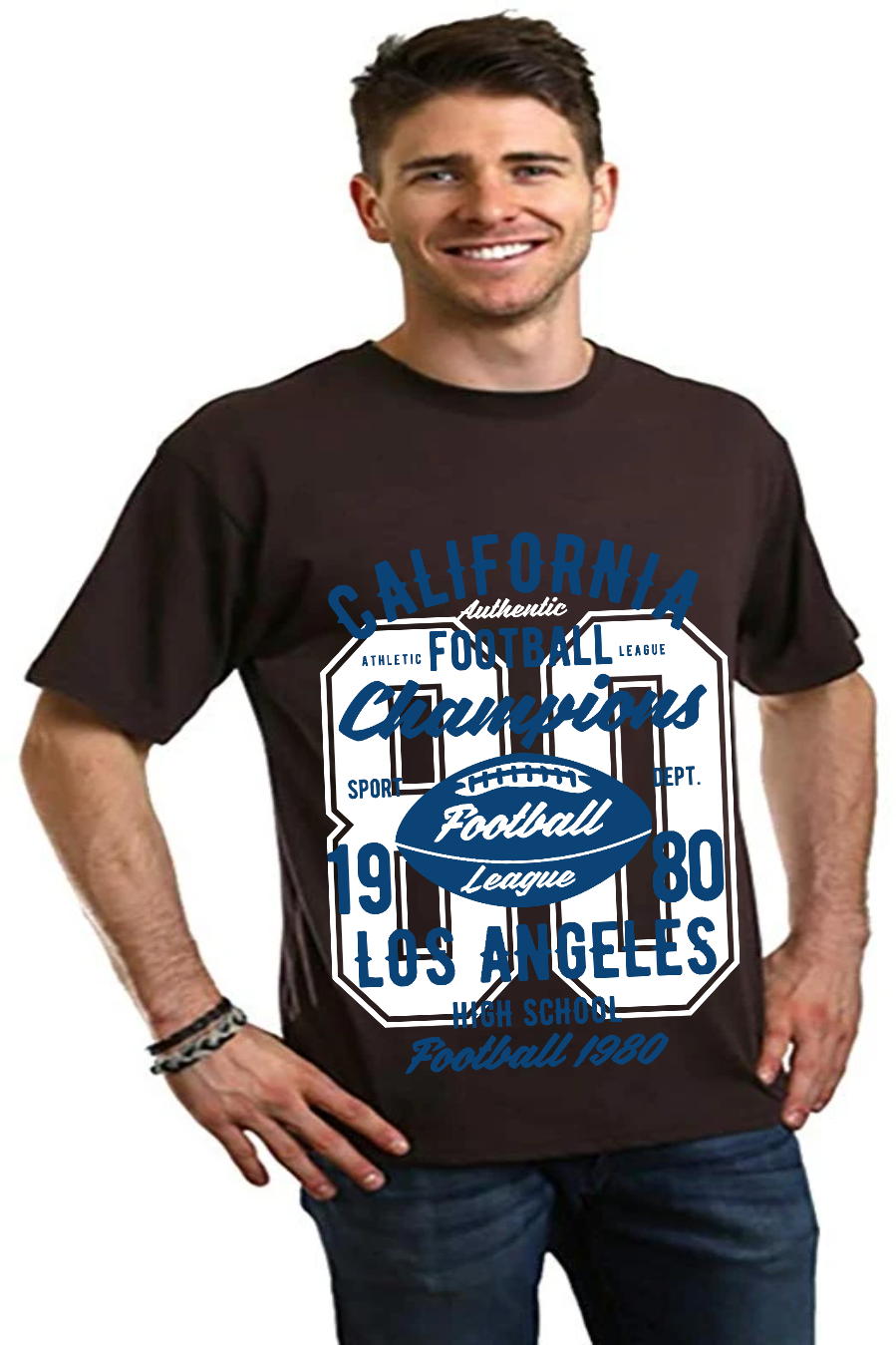 California Football Men's Bamboo Viscose/Organic Cotton Short Sleeve Graphic T-Shirt - The7Letter