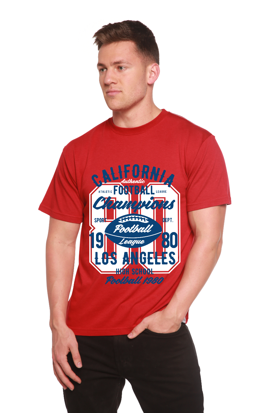 California Football Men's Bamboo Viscose/Organic Cotton Short Sleeve Graphic T-Shirt - The7Letter