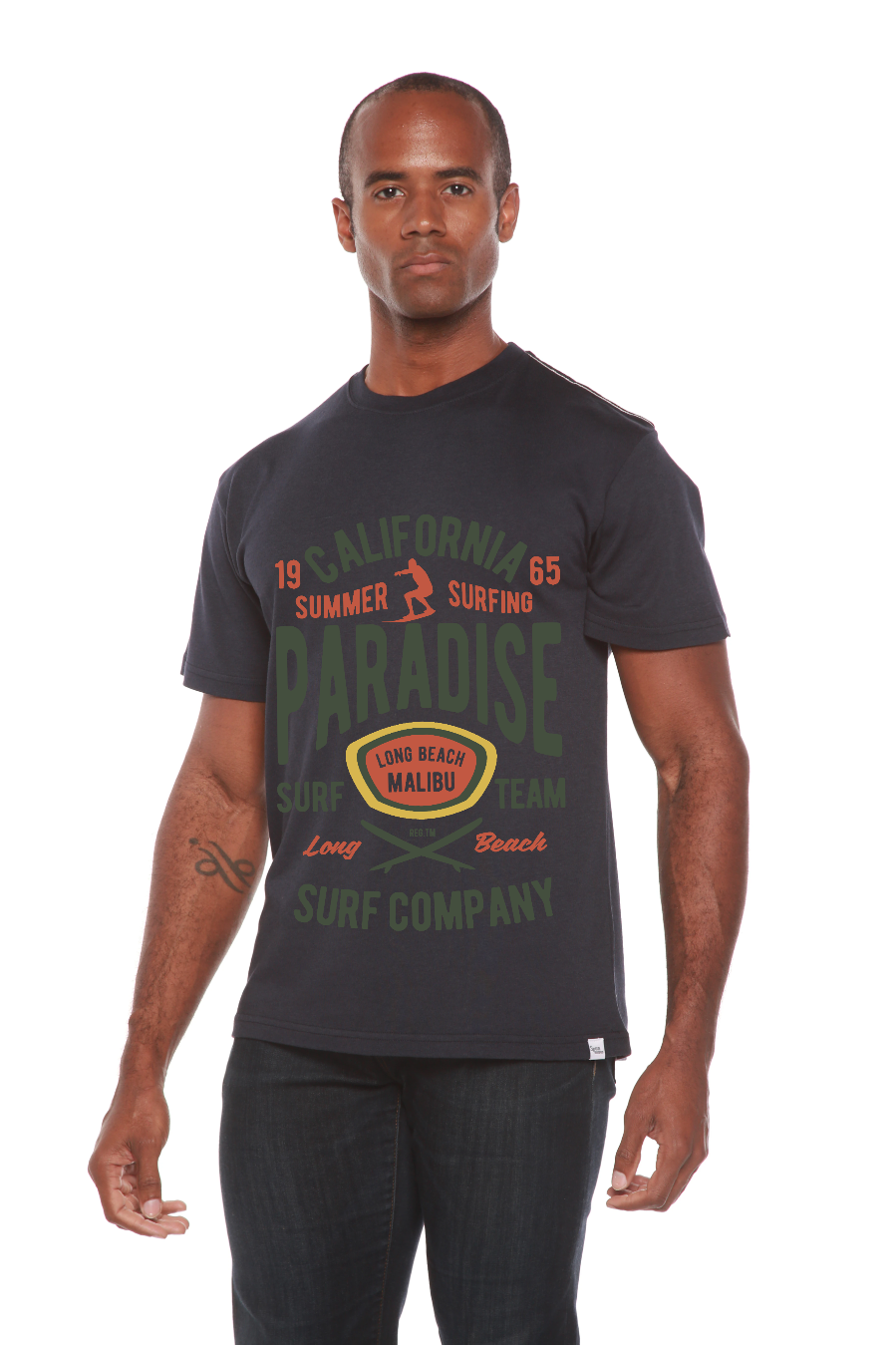California Summer Surfing Men's Bamboo Viscose/Organic Cotton Short Sleeve Graphic T-Shirt - The7Letter