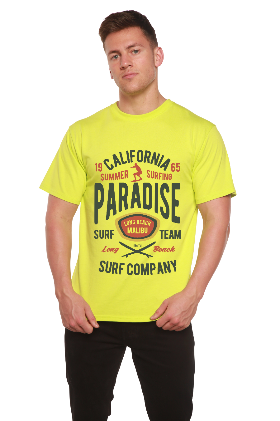 California Summer Surfing Men's Bamboo Viscose/Organic Cotton Short Sleeve Graphic T-Shirt - The7Letter