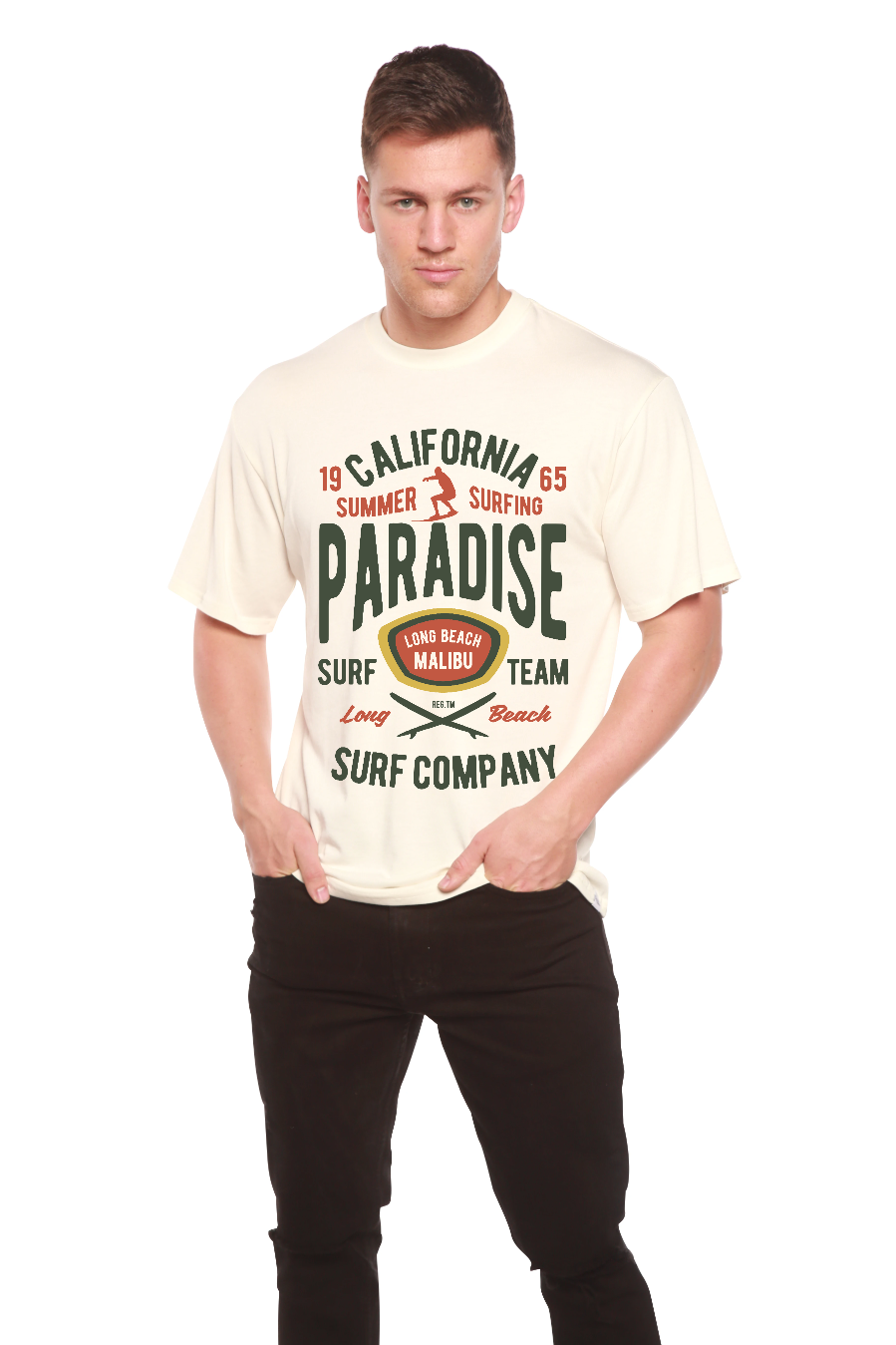 California Summer Surfing Men's Bamboo Viscose/Organic Cotton Short Sleeve Graphic T-Shirt - The7Letter