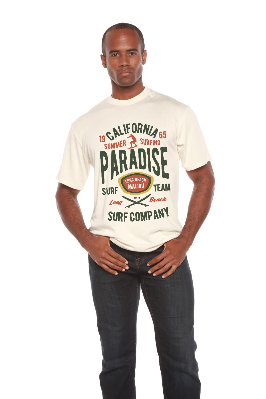 California Summer Surfing Men's Bamboo Viscose/Organic Cotton Short Sleeve Graphic T-Shirt - The7Letter