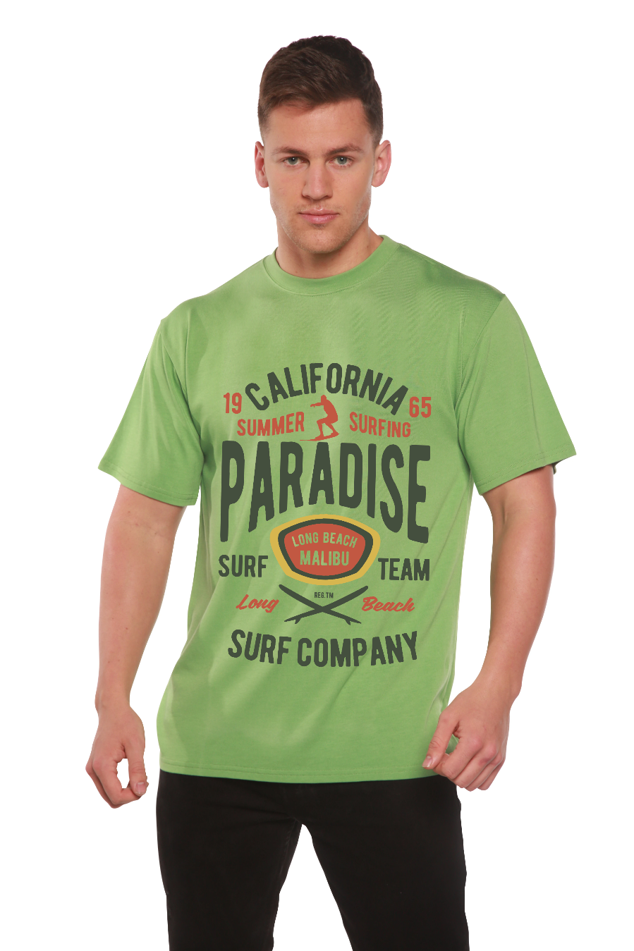 California Summer Surfing Men's Bamboo Viscose/Organic Cotton Short Sleeve Graphic T-Shirt - The7Letter