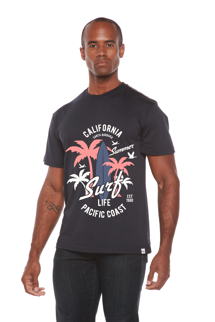 California Surf Men's Bamboo Viscose/Organic Cotton Short Sleeve Graphic T-Shirt - The7Letter