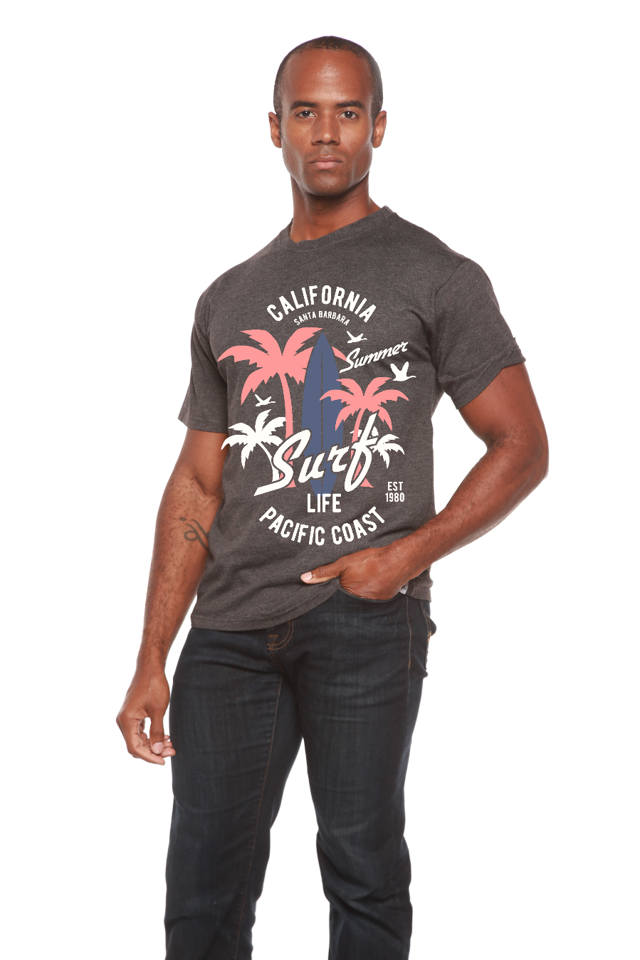 California Surf Men's Bamboo Viscose/Organic Cotton Short Sleeve Graphic T-Shirt - The7Letter