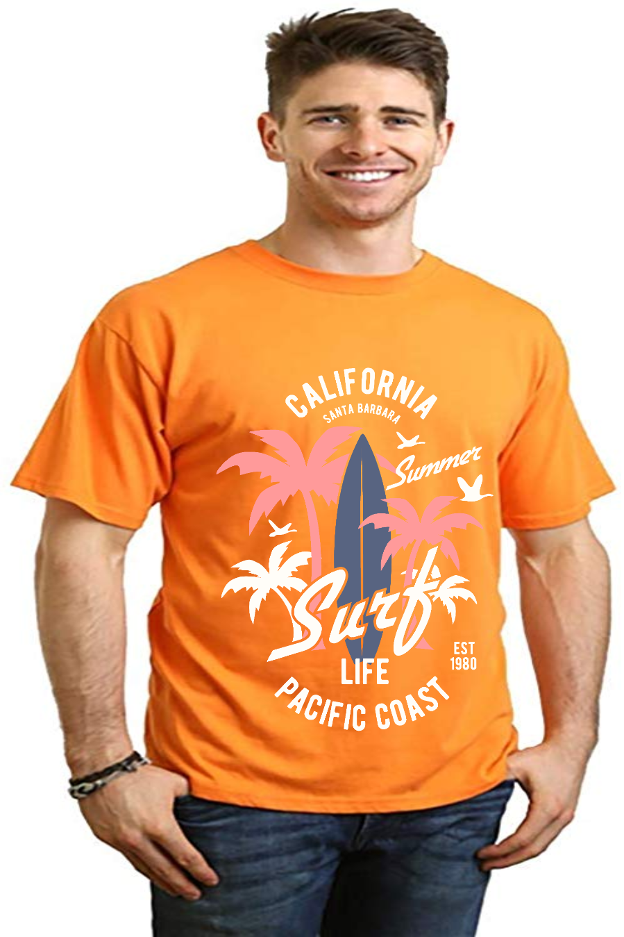 California Surf Men's Bamboo Viscose/Organic Cotton Short Sleeve Graphic T-Shirt - The7Letter