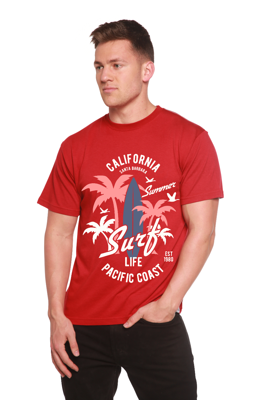 California Surf Men's Bamboo Viscose/Organic Cotton Short Sleeve Graphic T-Shirt - The7Letter