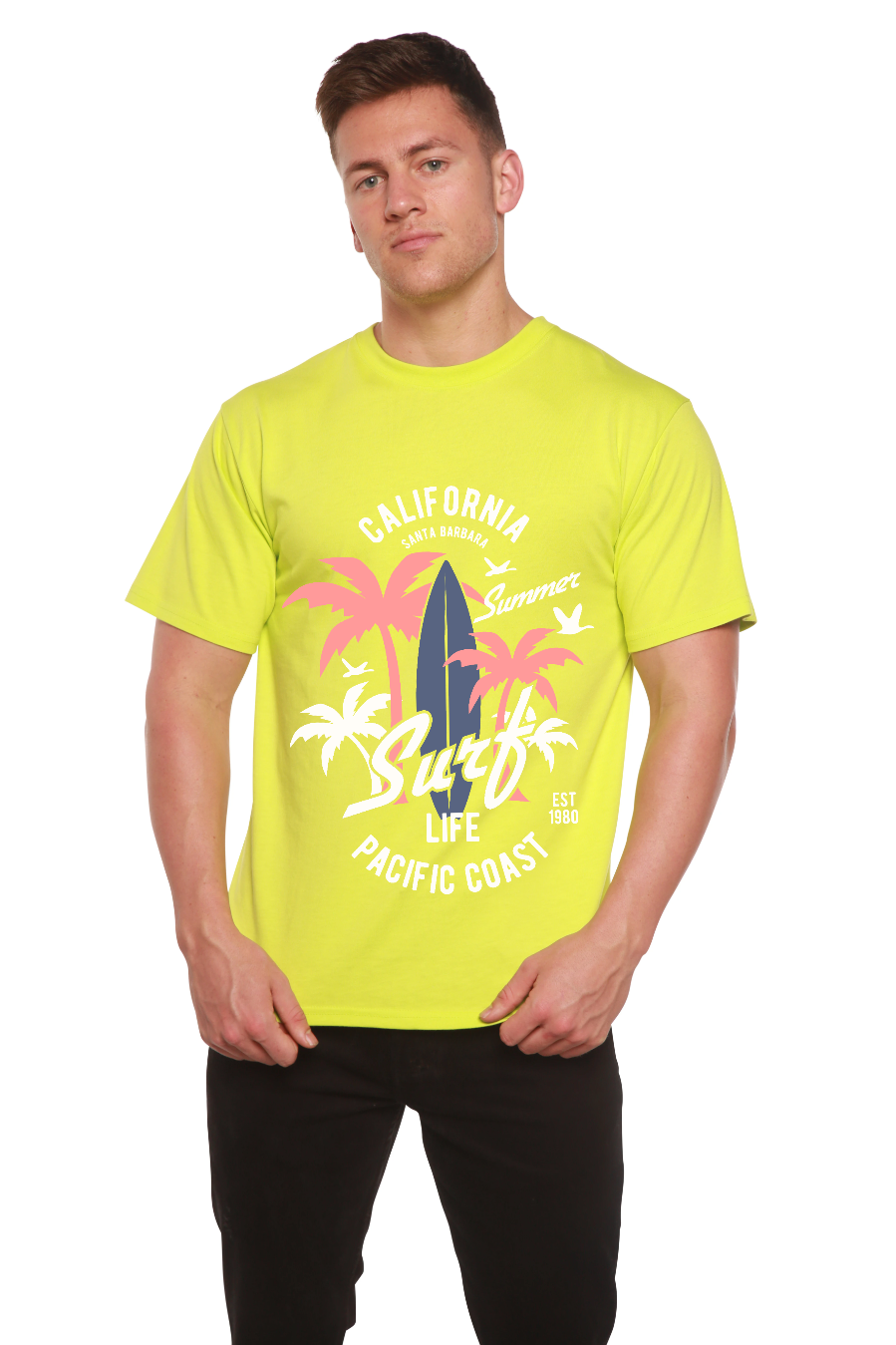 California Surf Men's Bamboo Viscose/Organic Cotton Short Sleeve Graphic T-Shirt - The7Letter