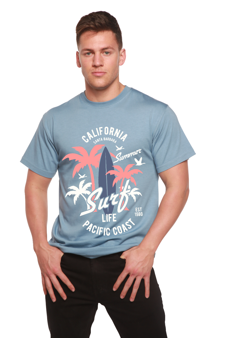 California Surf Men's Bamboo Viscose/Organic Cotton Short Sleeve Graphic T-Shirt - The7Letter