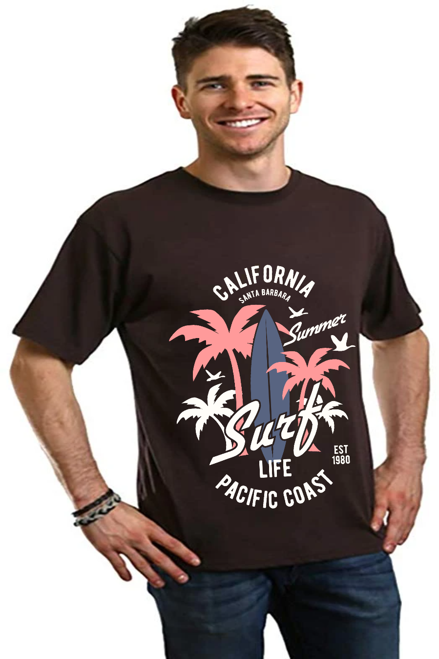 California Surf Men's Bamboo Viscose/Organic Cotton Short Sleeve Graphic T-Shirt - The7Letter