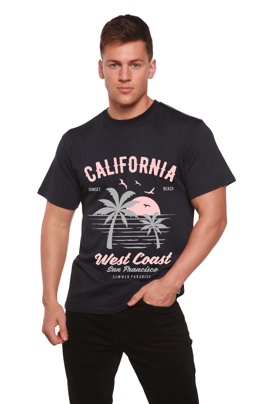 California West Coast Men's Bamboo Viscose/Organic Cotton Short Sleeve Graphic T-Shirt - The7Letter