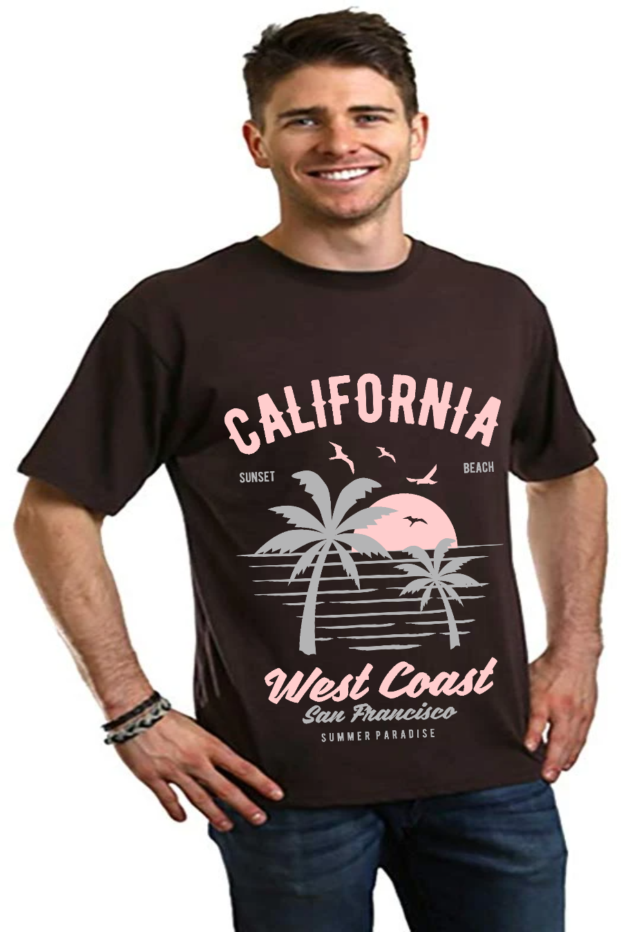 California West Coast Men's Bamboo Viscose/Organic Cotton Short Sleeve Graphic T-Shirt - The7Letter