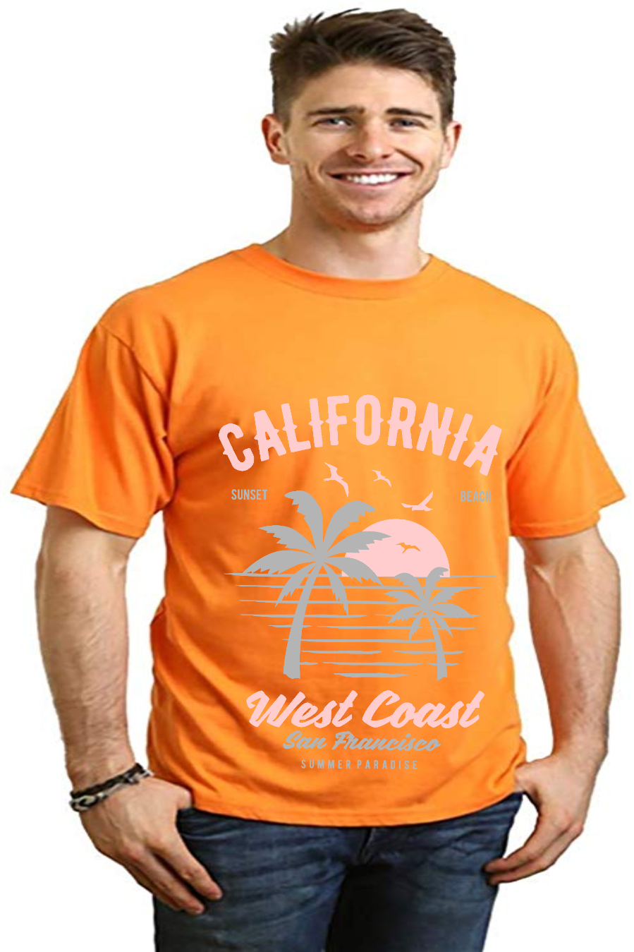 California West Coast Men's Bamboo Viscose/Organic Cotton Short Sleeve Graphic T-Shirt - The7Letter