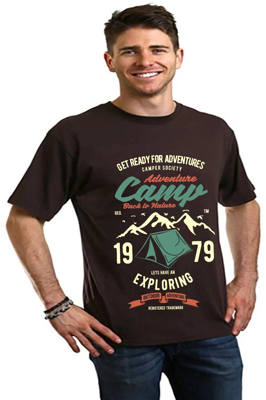 Camp Adventure Men's Bamboo Viscose/Organic Cotton Short Sleeve Graphic T-Shirt - The7Letter