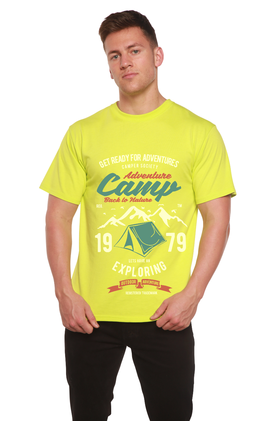 Camp Adventure Men's Bamboo Viscose/Organic Cotton Short Sleeve Graphic T-Shirt - The7Letter