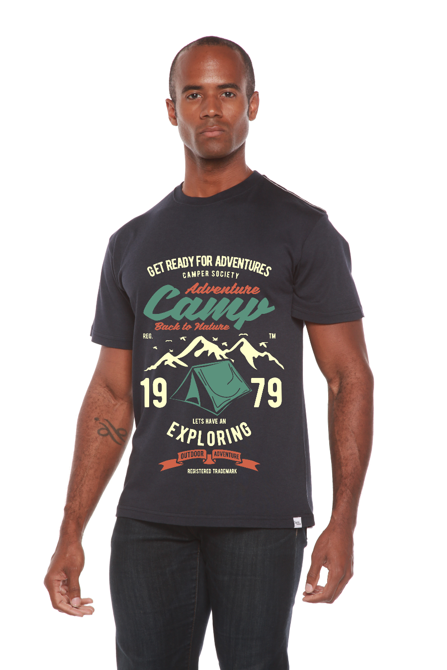Camp Adventure Men's Bamboo Viscose/Organic Cotton Short Sleeve Graphic T-Shirt - The7Letter