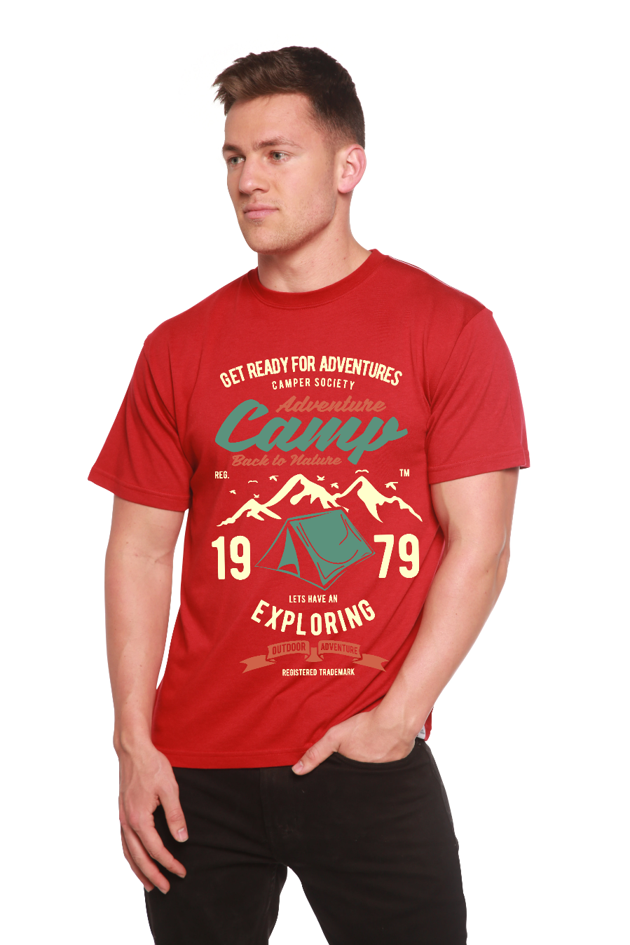 Camp Adventure Men's Bamboo Viscose/Organic Cotton Short Sleeve Graphic T-Shirt - The7Letter