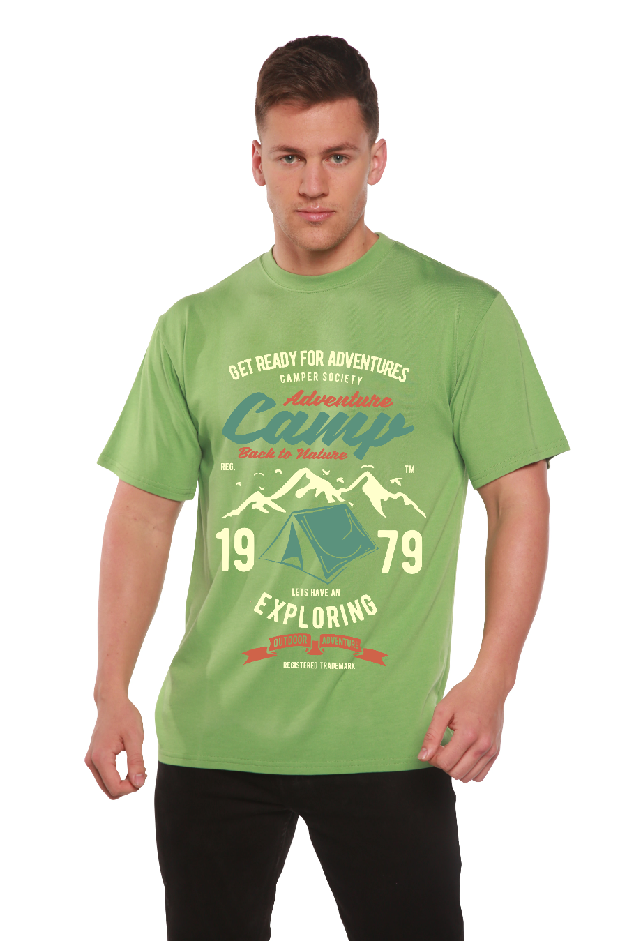 Camp Adventure Men's Bamboo Viscose/Organic Cotton Short Sleeve Graphic T-Shirt - The7Letter