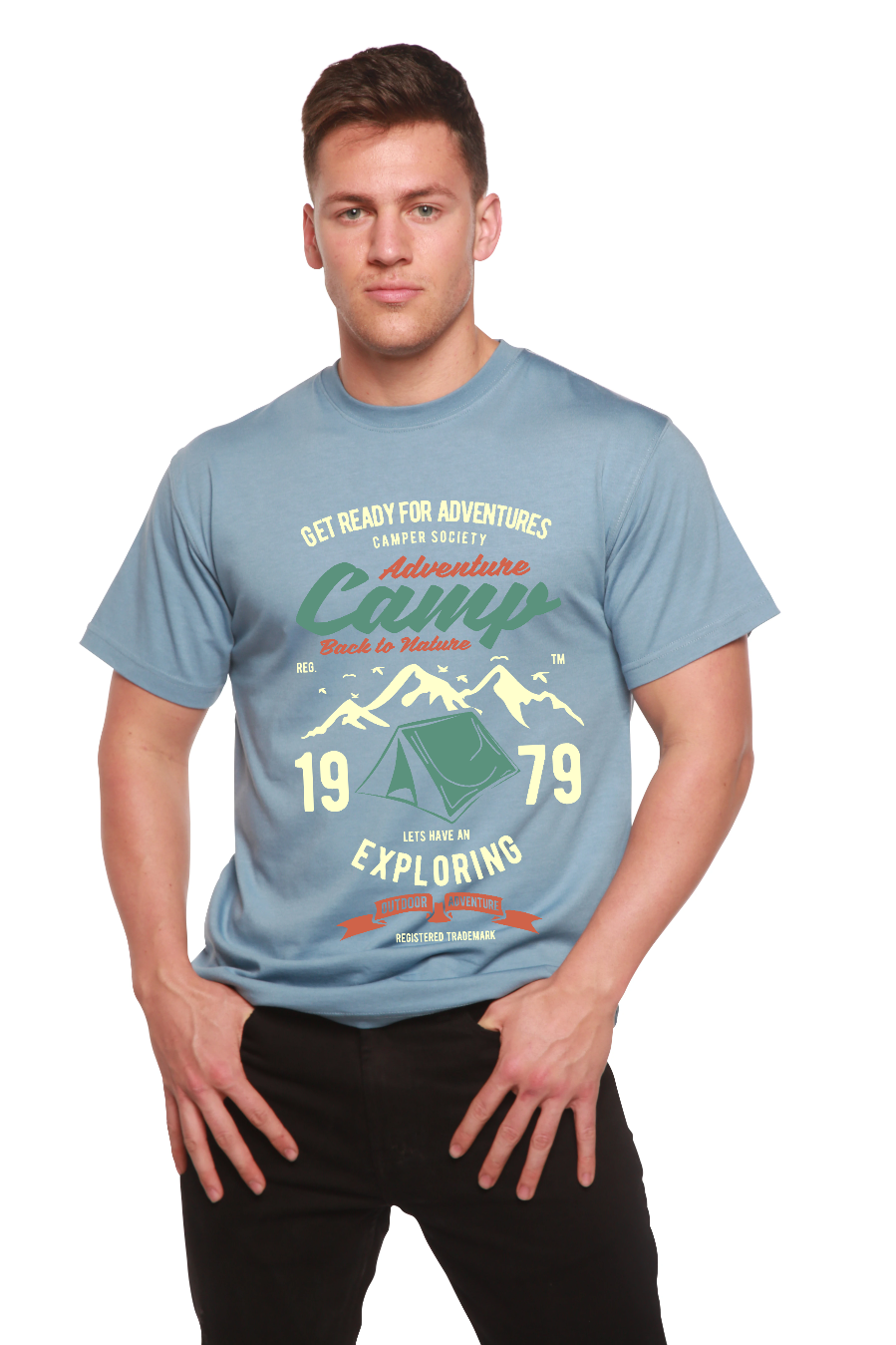 Camp Adventure Men's Bamboo Viscose/Organic Cotton Short Sleeve Graphic T-Shirt - The7Letter
