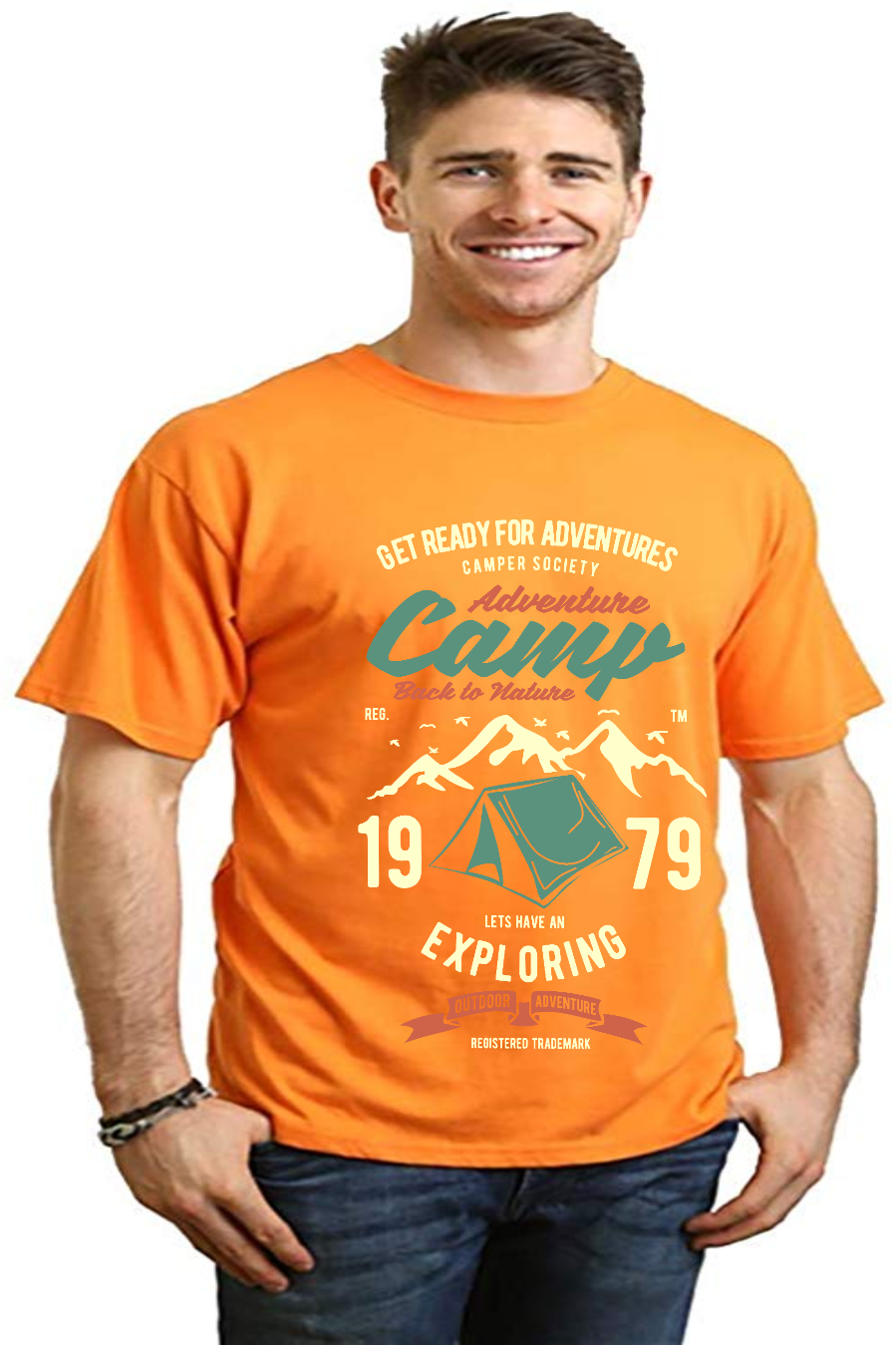Camp Adventure Men's Bamboo Viscose/Organic Cotton Short Sleeve Graphic T-Shirt - The7Letter