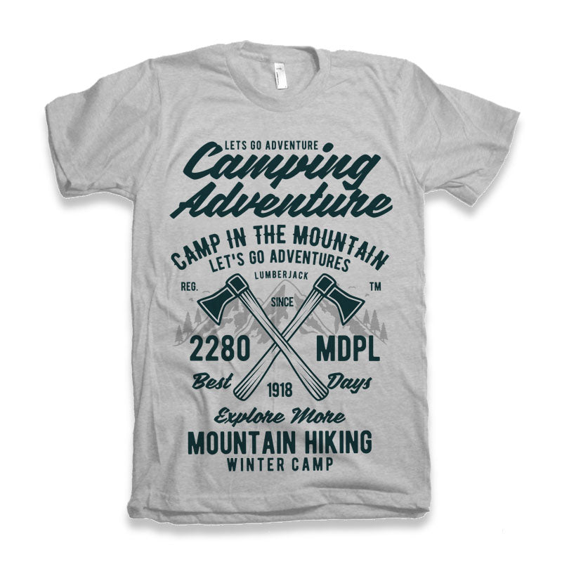 Camping Adventure Men's Bamboo Viscose/Organic Cotton Short Sleeve Graphic T-Shirt - The7Letter