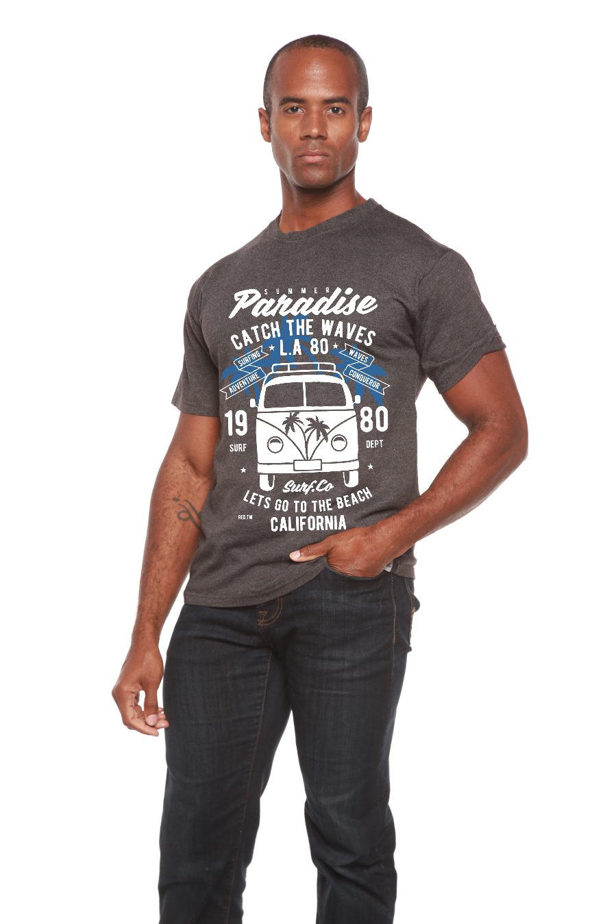 Catch The Waves Men's Bamboo Viscose/Organic Cotton Short Sleeve Graphic T-Shirt - The7Letter