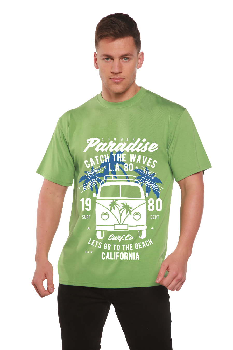Catch The Waves Men's Bamboo Viscose/Organic Cotton Short Sleeve Graphic T-Shirt - The7Letter
